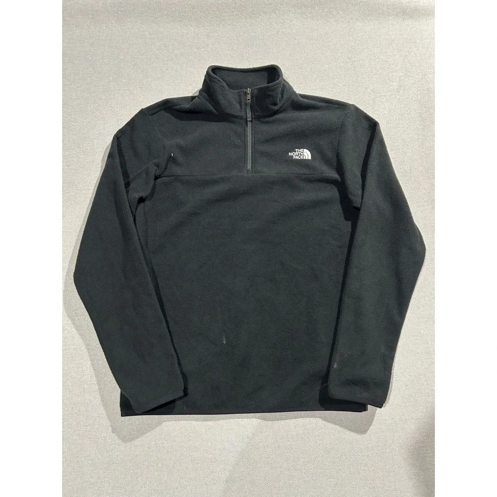 The North Face Mens Circular Design 1/4 Zip Fleece Pullover Black Small NF0A7UJO